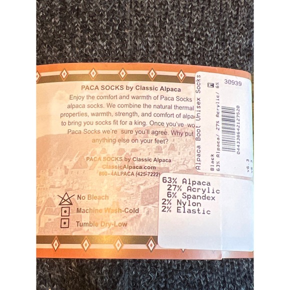 Classic Alpaca Paca Socks Boot Black Unisex Medium Alpaca Blend Warm Hnt NWT
NEW - Picture 5 of 9
